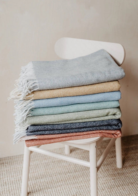 Herringbone Recycled Wool Blanket