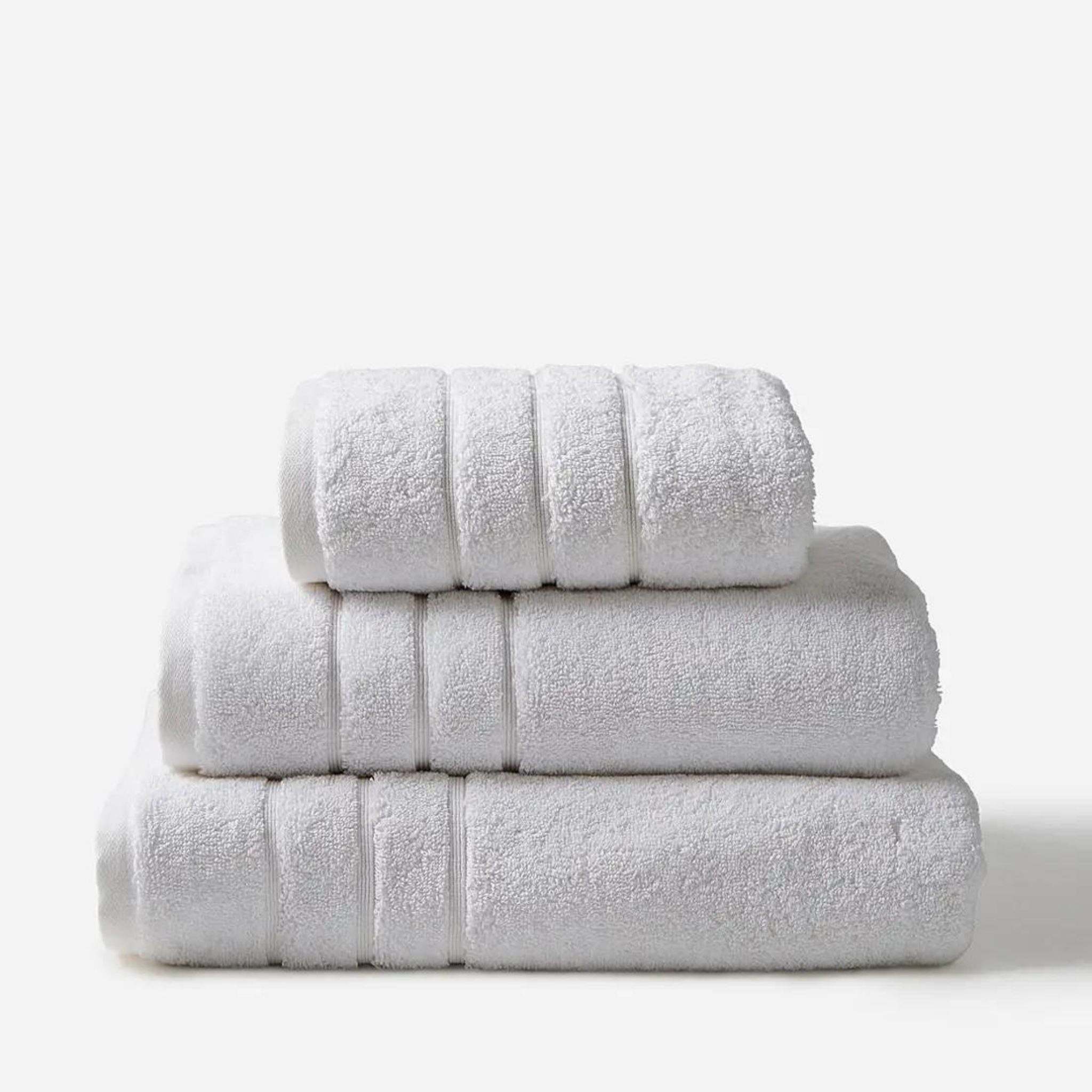  Luxury White Bath Towel Set - Combed Cotton Hotel