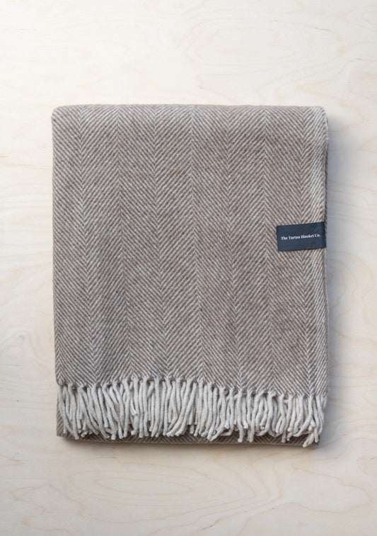 Herringbone Recycled Wool Blanket
