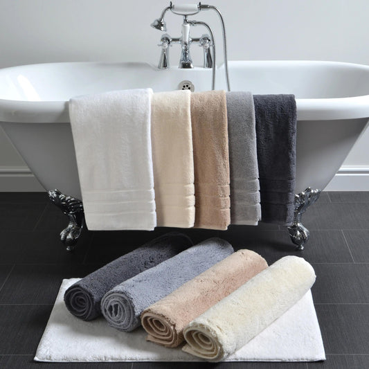 Cotton Bath Mat - Hotel Luxury Deep Pile, Gray
